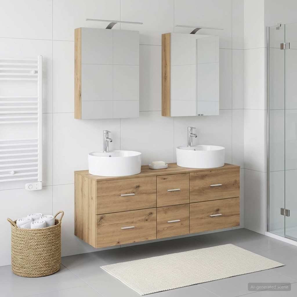 vidaXL Zestaw mebli łazienkowych 5 pcs Dąb artisan