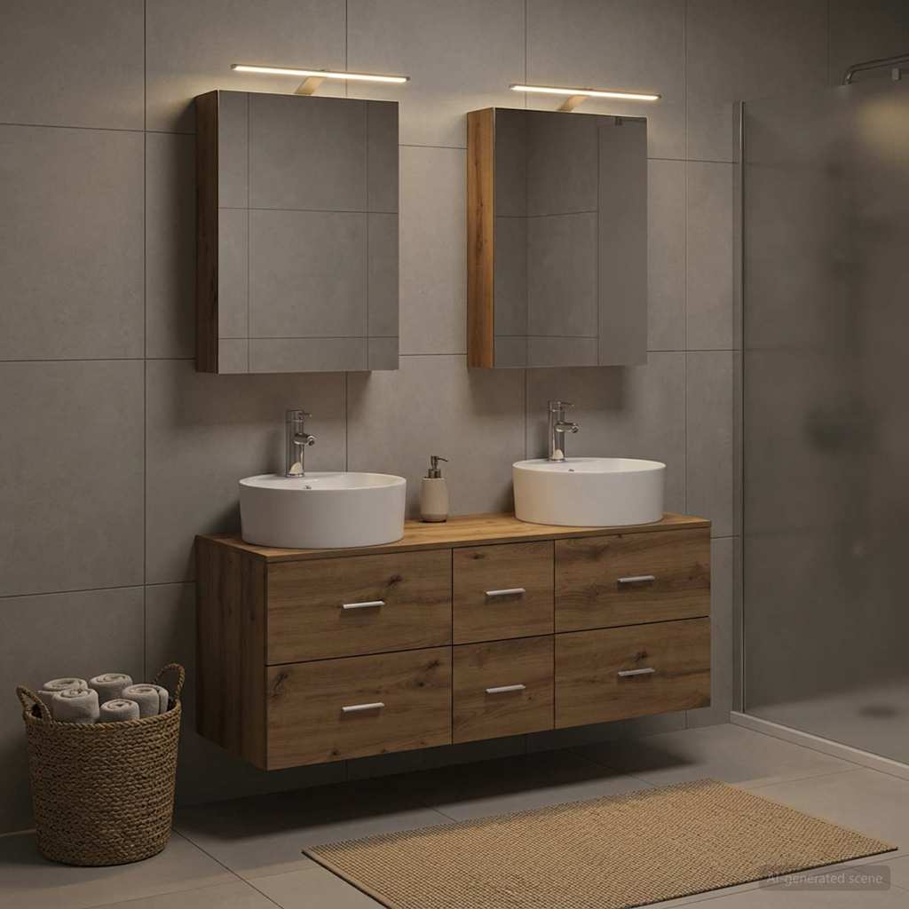 vidaXL Zestaw mebli łazienkowych 5 pcs Dąb artisan