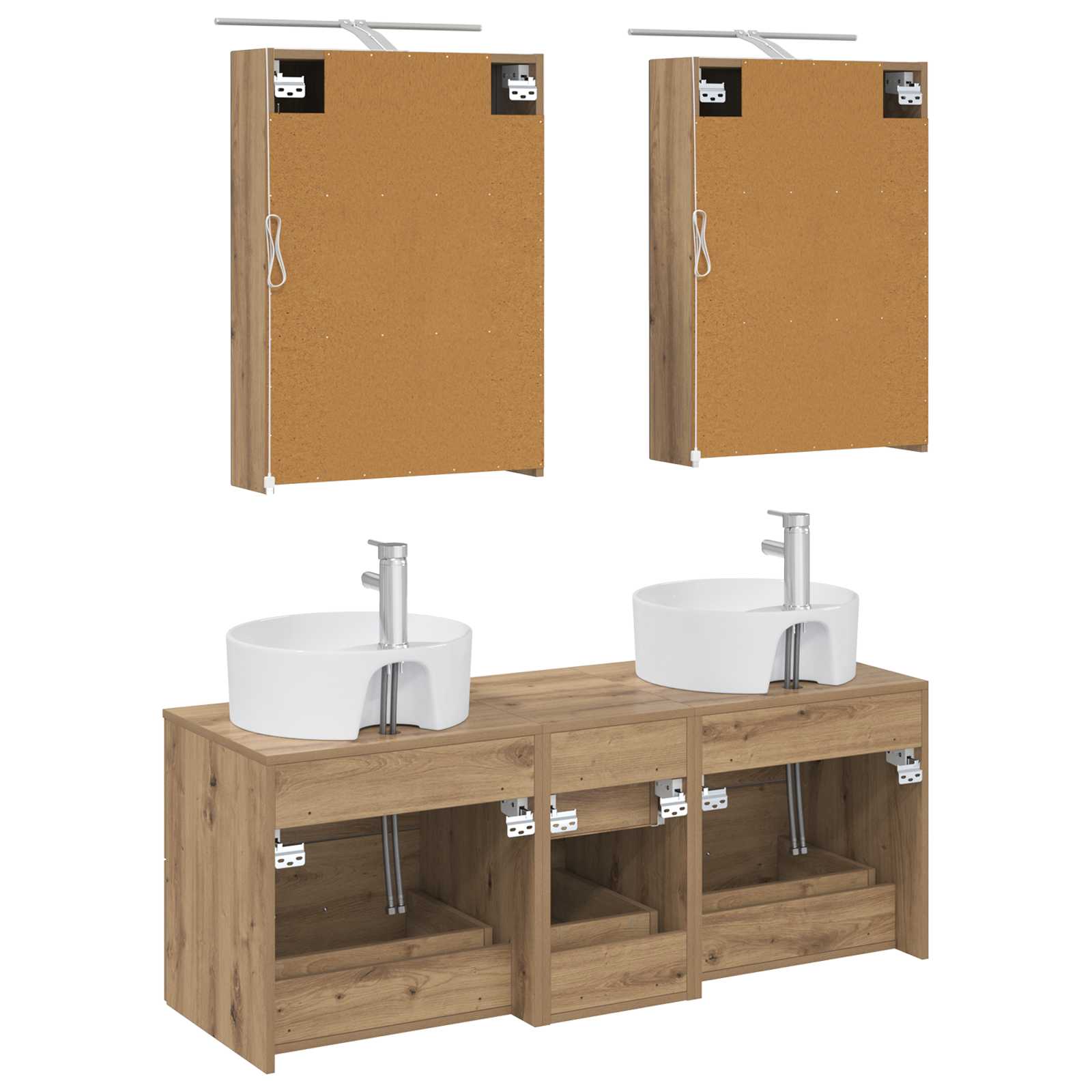 vidaXL Zestaw mebli łazienkowych 5 pcs Dąb artisan