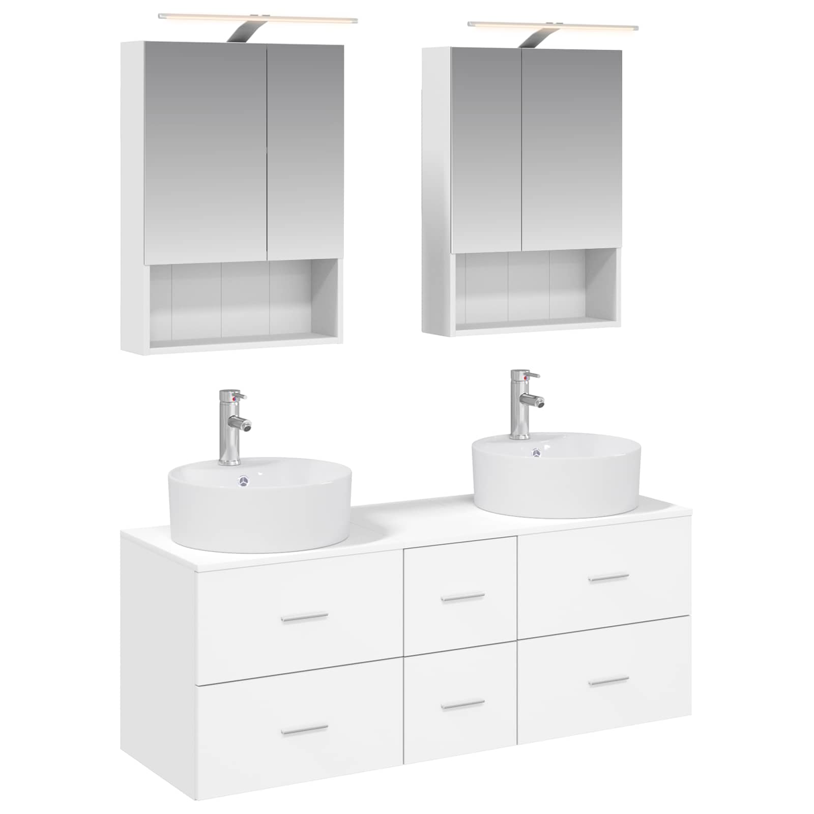 vidaXL Zestaw mebli łazienkowych 5 pcs Biały
