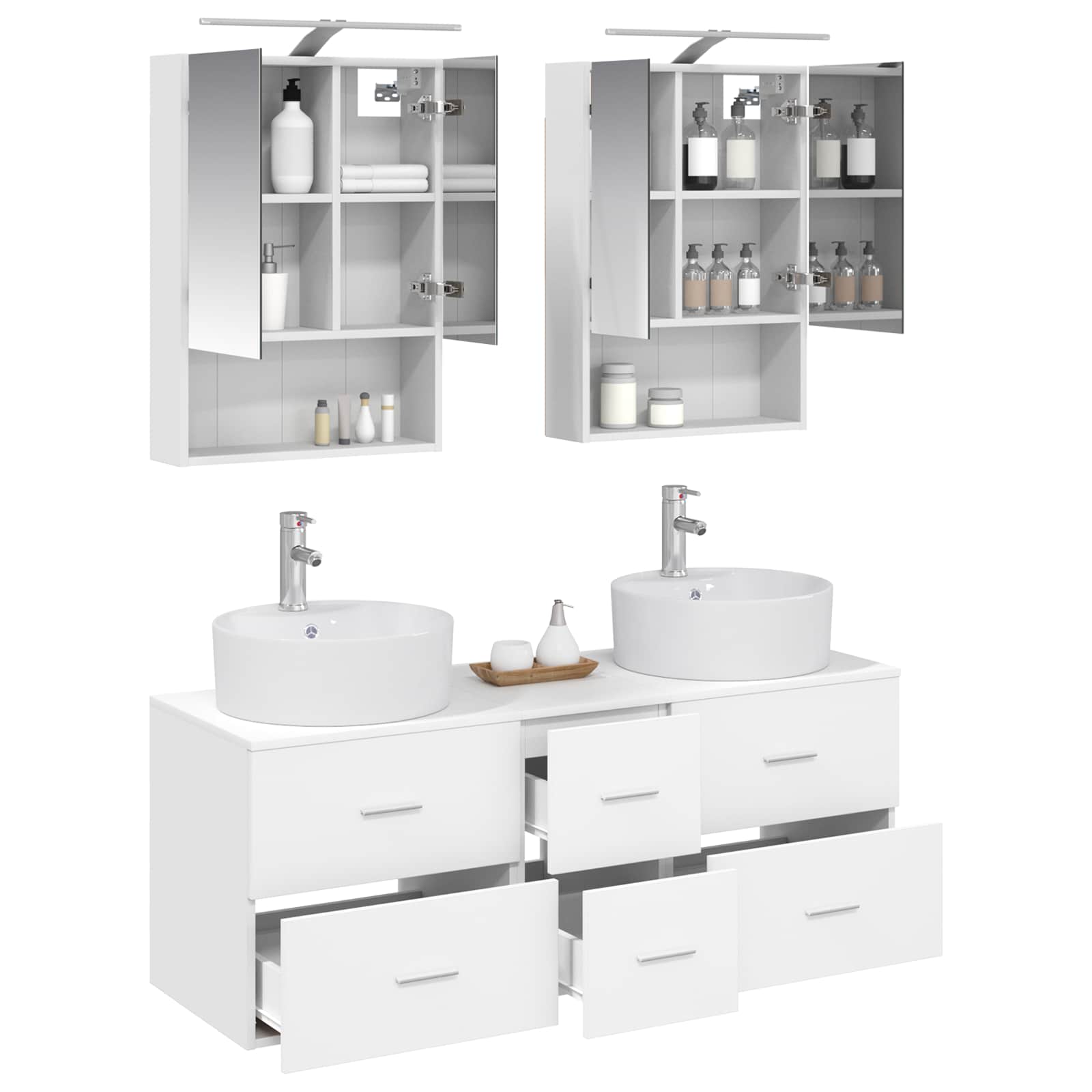 vidaXL Zestaw mebli łazienkowych 5 pcs Biały