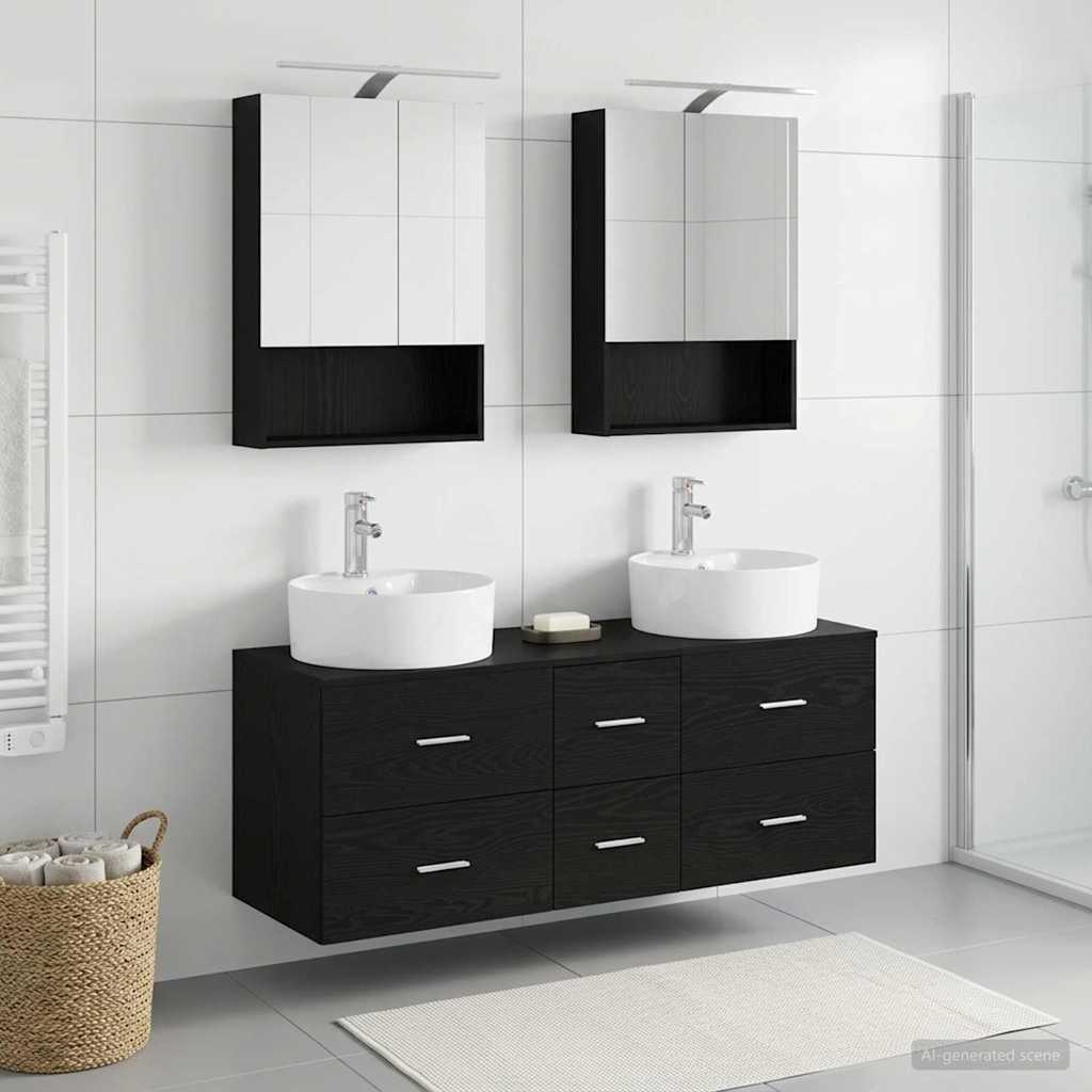 vidaXL Zestaw mebli łazienkowych 5 pcs Czarny dąb