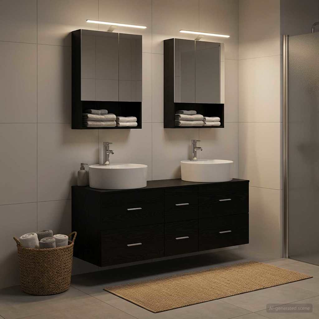 vidaXL Zestaw mebli łazienkowych 5 pcs Czarny dąb