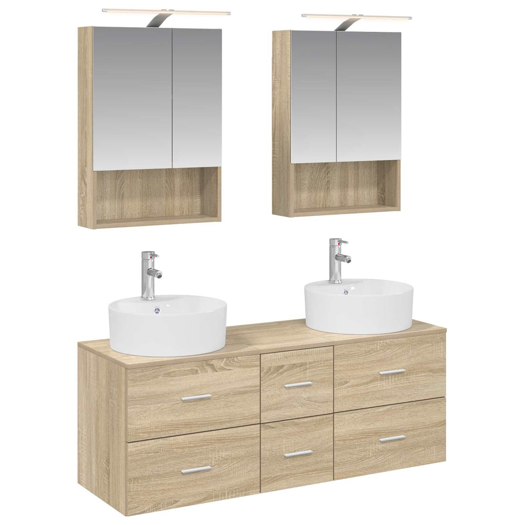 vidaXL Zestaw mebli łazienkowych 5 pcs dąb Sonoma