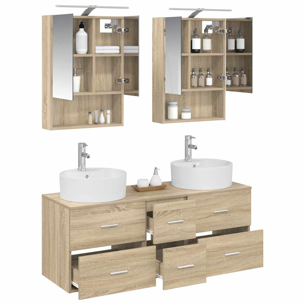 vidaXL Zestaw mebli łazienkowych 5 pcs dąb Sonoma