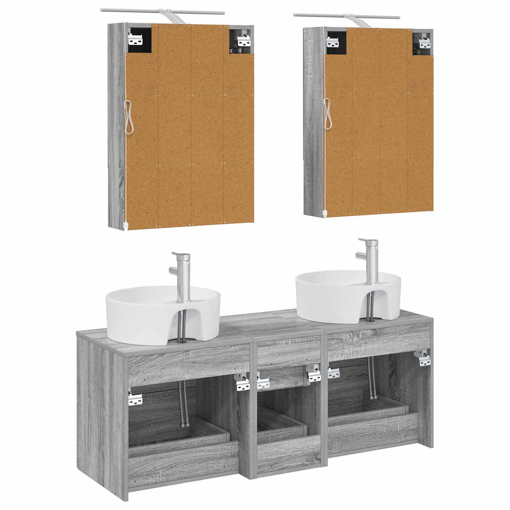 vidaXL Zestaw mebli łazienkowych 5 pcs Szary Sonoma