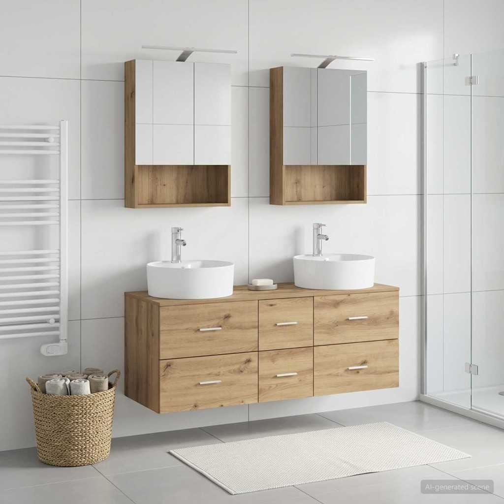 vidaXL Zestaw mebli łazienkowych 5 pcs Dąb artisan