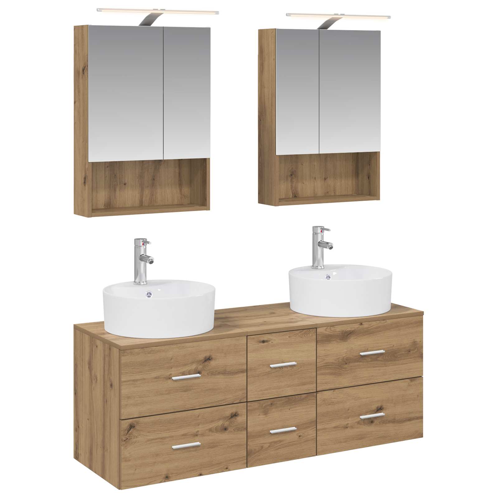 vidaXL Zestaw mebli łazienkowych 5 pcs Dąb artisan