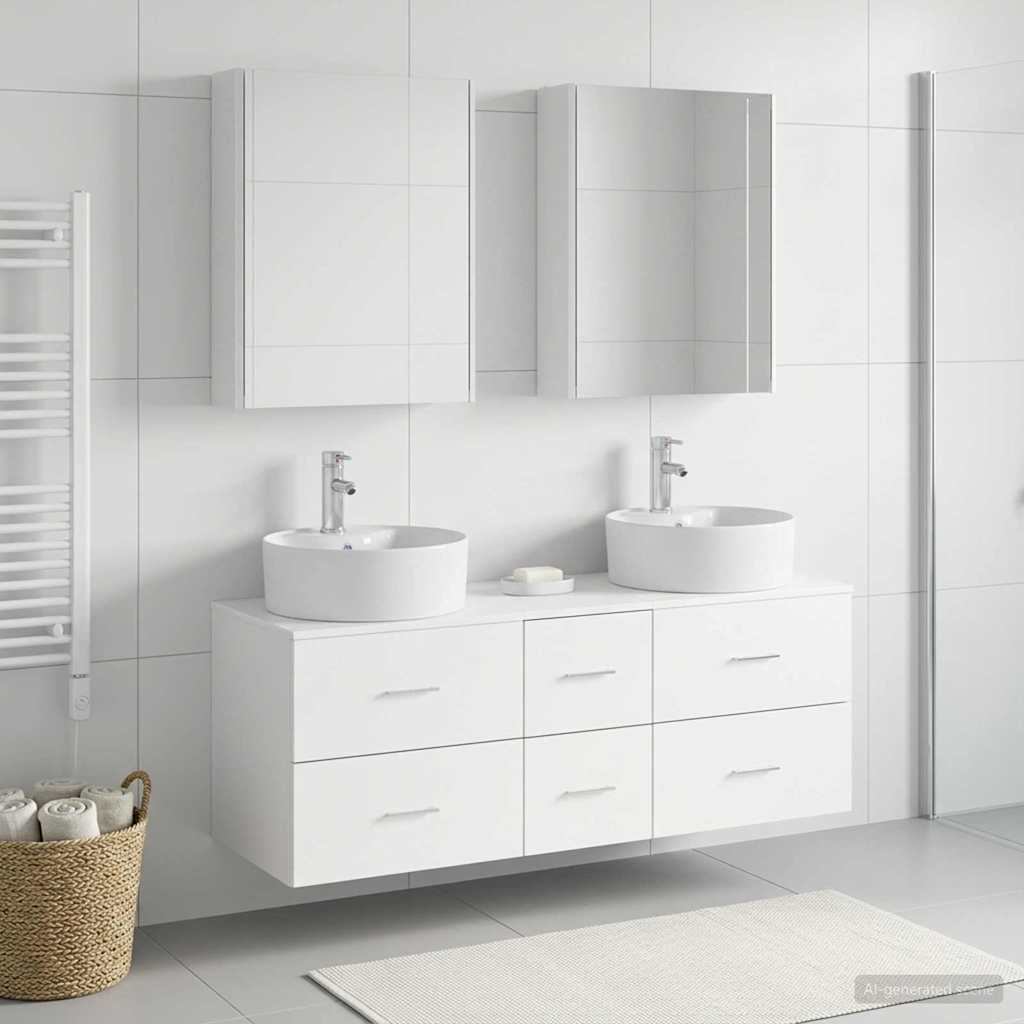 vidaXL Zestaw mebli łazienkowych 5 pcs Biały