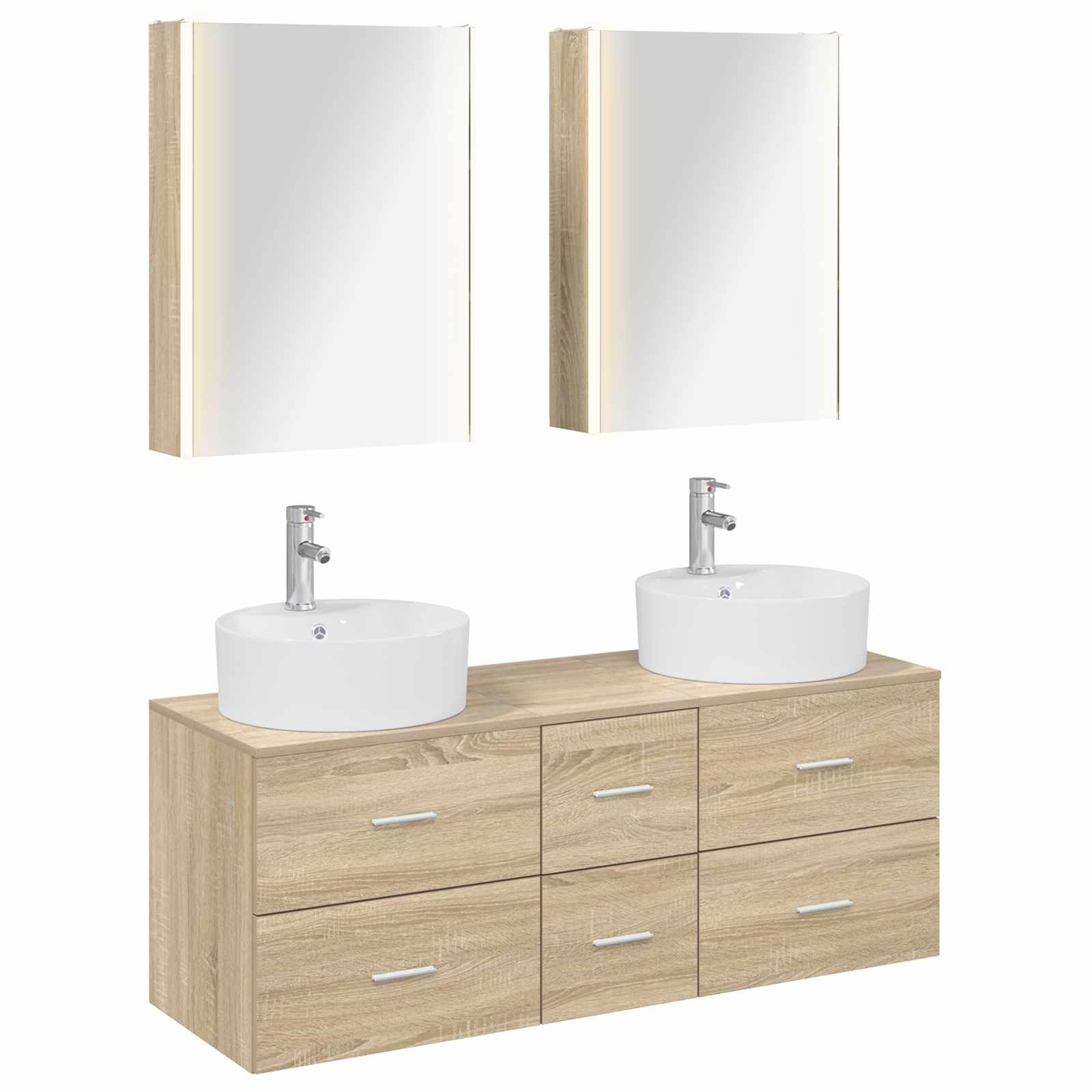 vidaXL Zestaw mebli łazienkowych 5 pcs dąb Sonoma