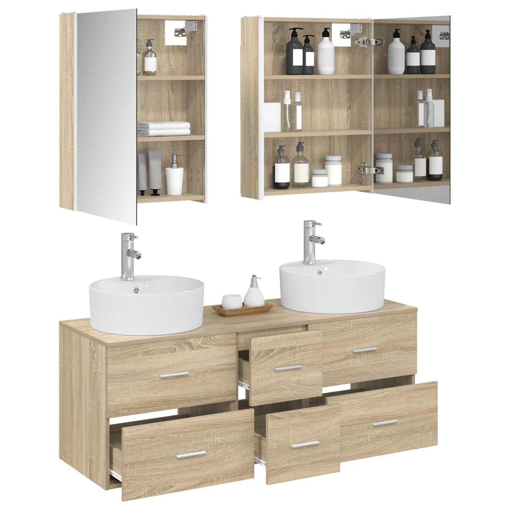 vidaXL Zestaw mebli łazienkowych 5 pcs dąb Sonoma