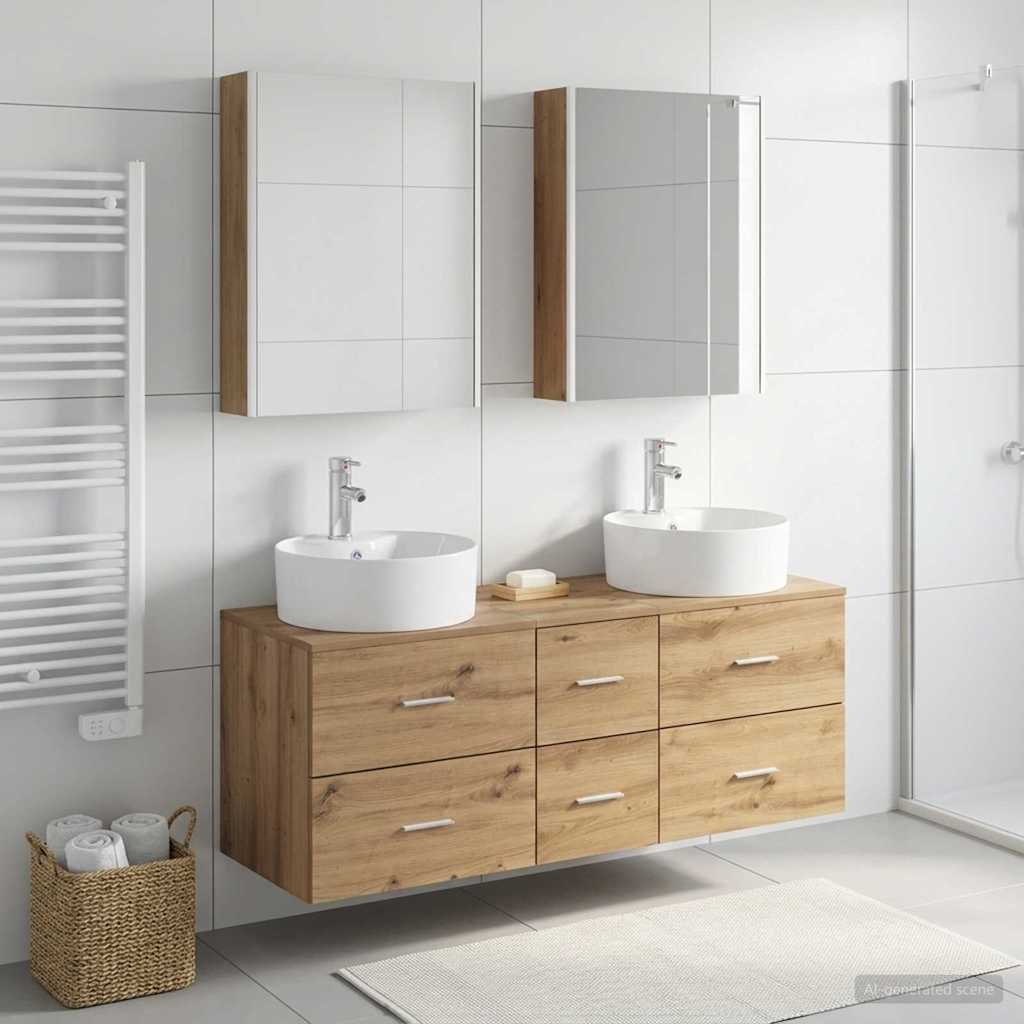 vidaXL Zestaw mebli łazienkowych 5 pcs Dąb artisan