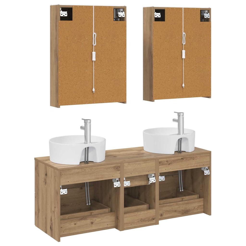 vidaXL Zestaw mebli łazienkowych 5 pcs Dąb artisan
