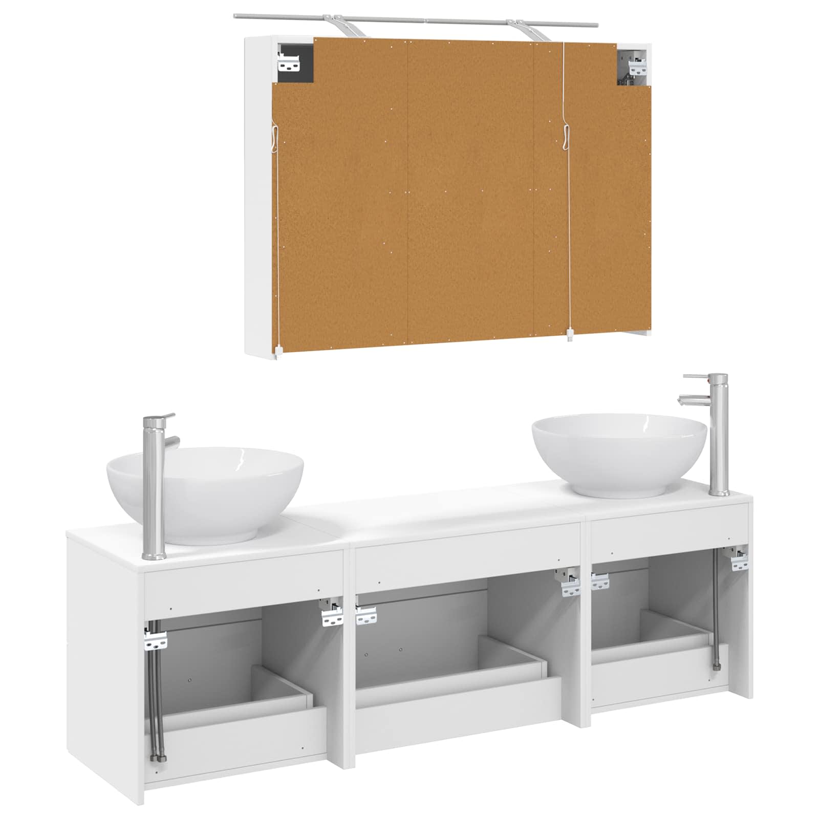 vidaXL Zestaw mebli łazienkowych 4 pcs Biały
