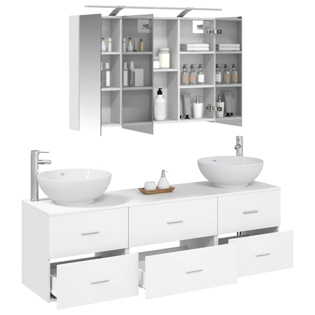 vidaXL Zestaw mebli łazienkowych 4 pcs Biały