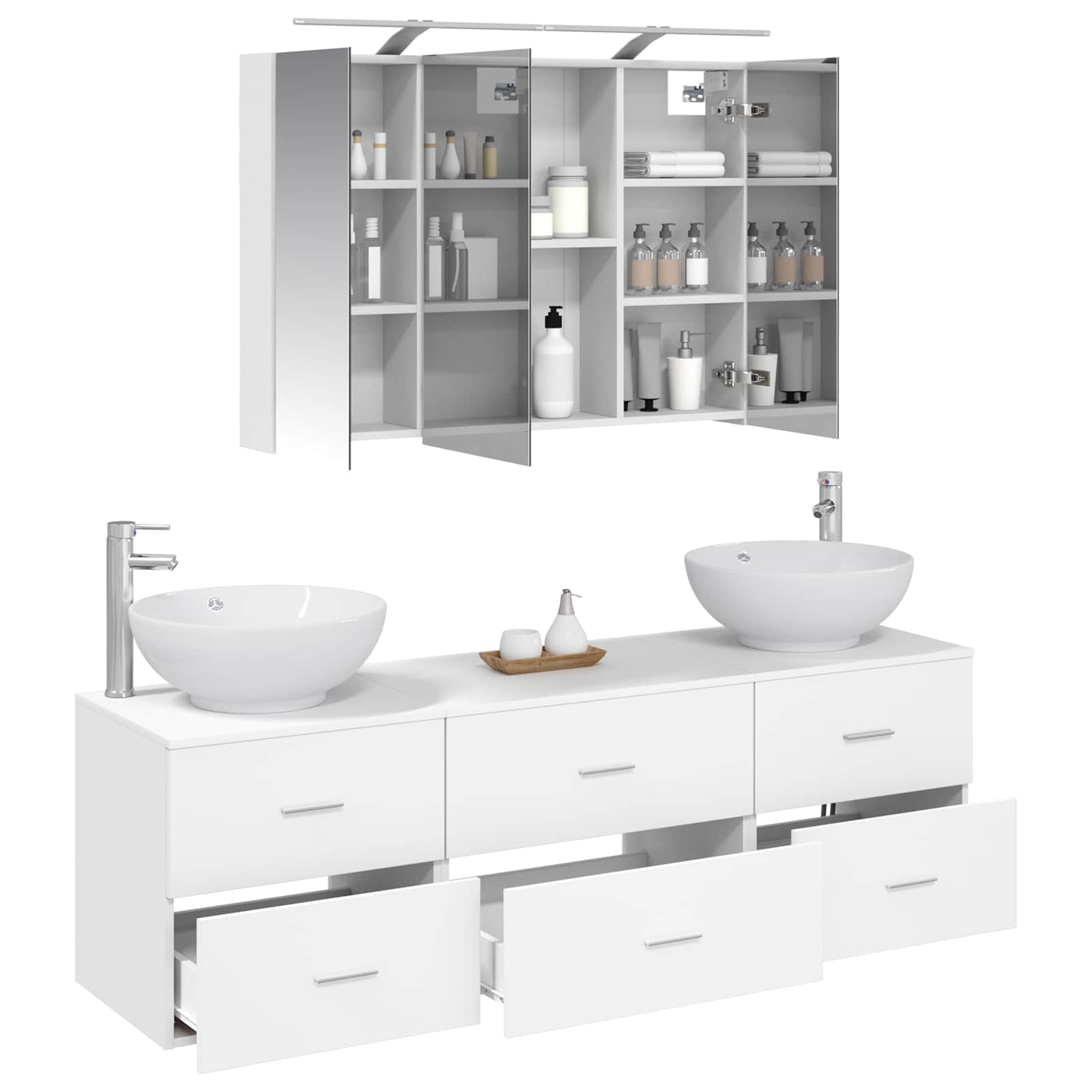vidaXL Zestaw mebli łazienkowych 4 pcs Biały