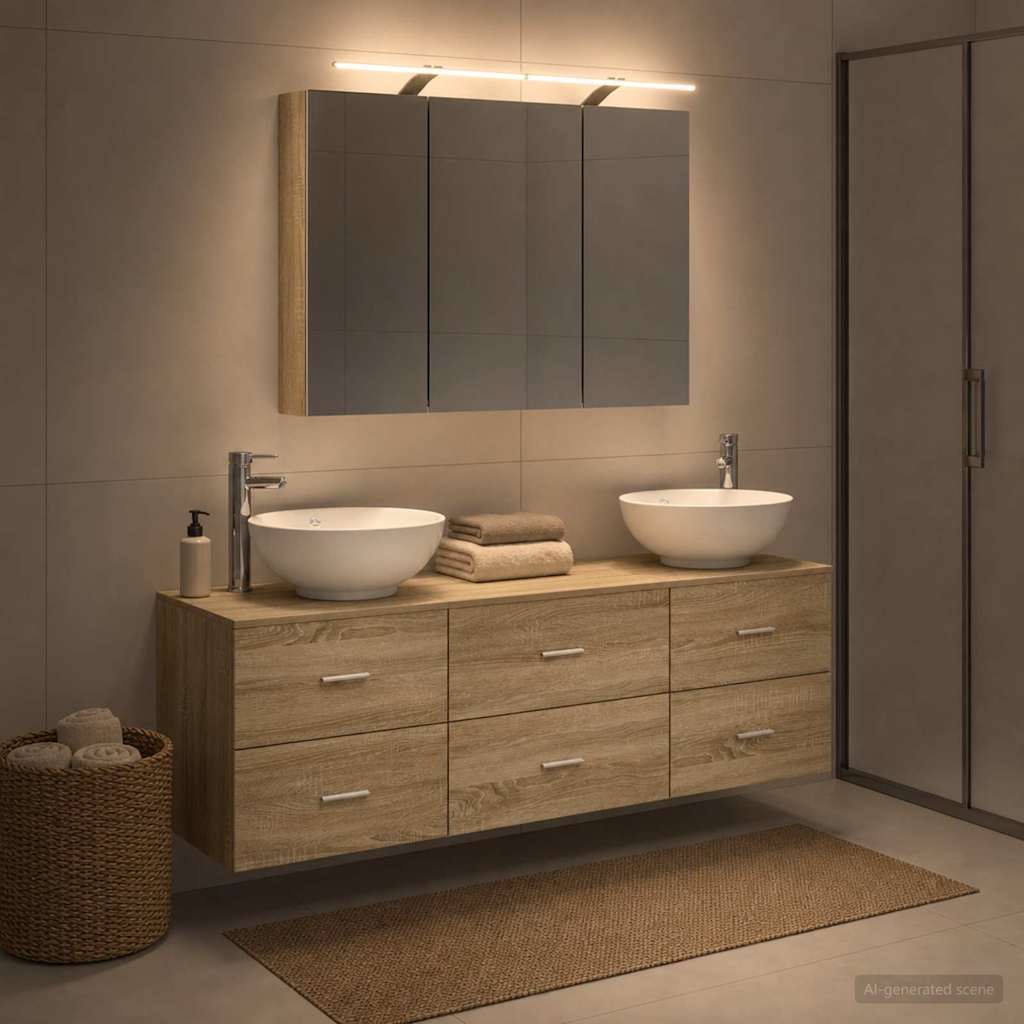 vidaXL Zestaw mebli łazienkowych 4 pcs dąb Sonoma