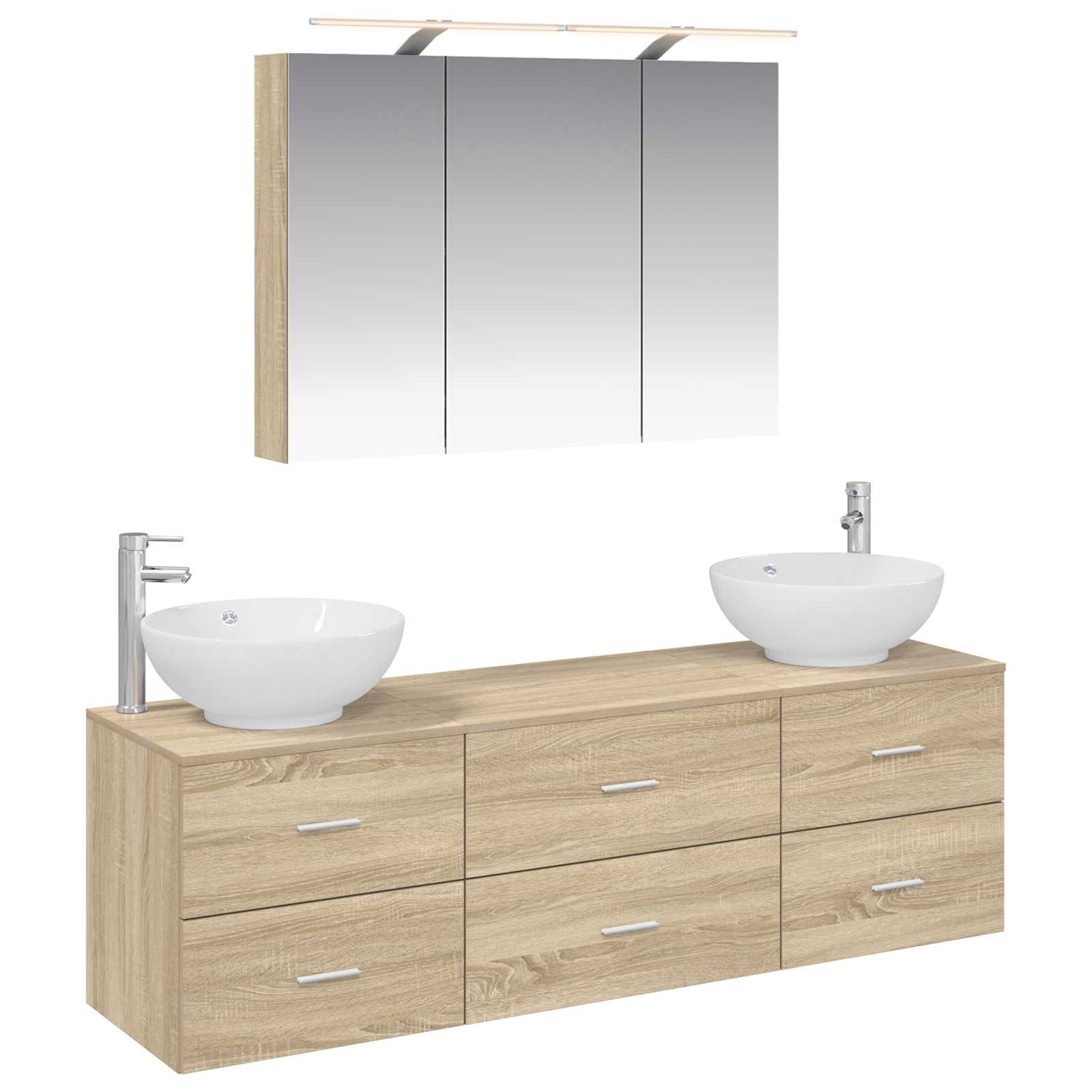 vidaXL Zestaw mebli łazienkowych 4 pcs dąb Sonoma