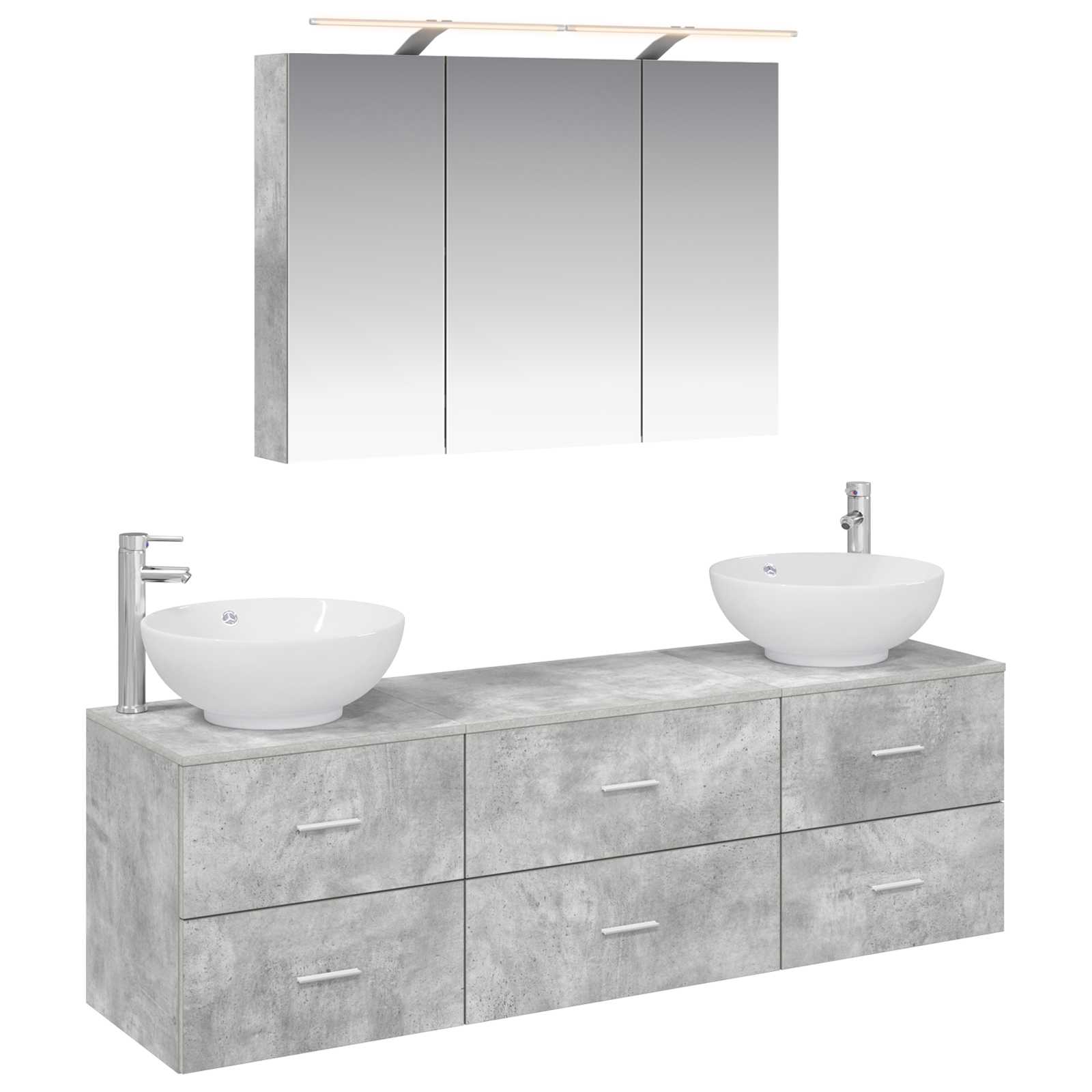 vidaXL Zestaw mebli łazienkowych 4 pcs Betonowy szary