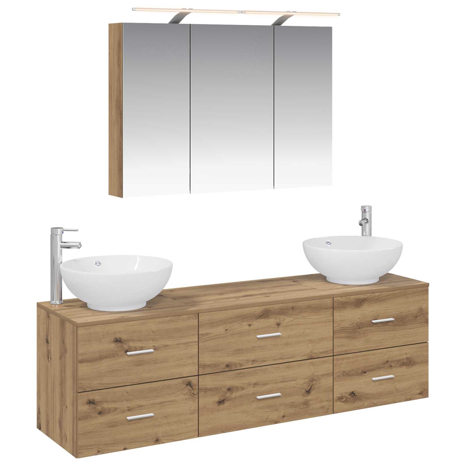 vidaXL Zestaw mebli łazienkowych 4 pcs Dąb artisan
