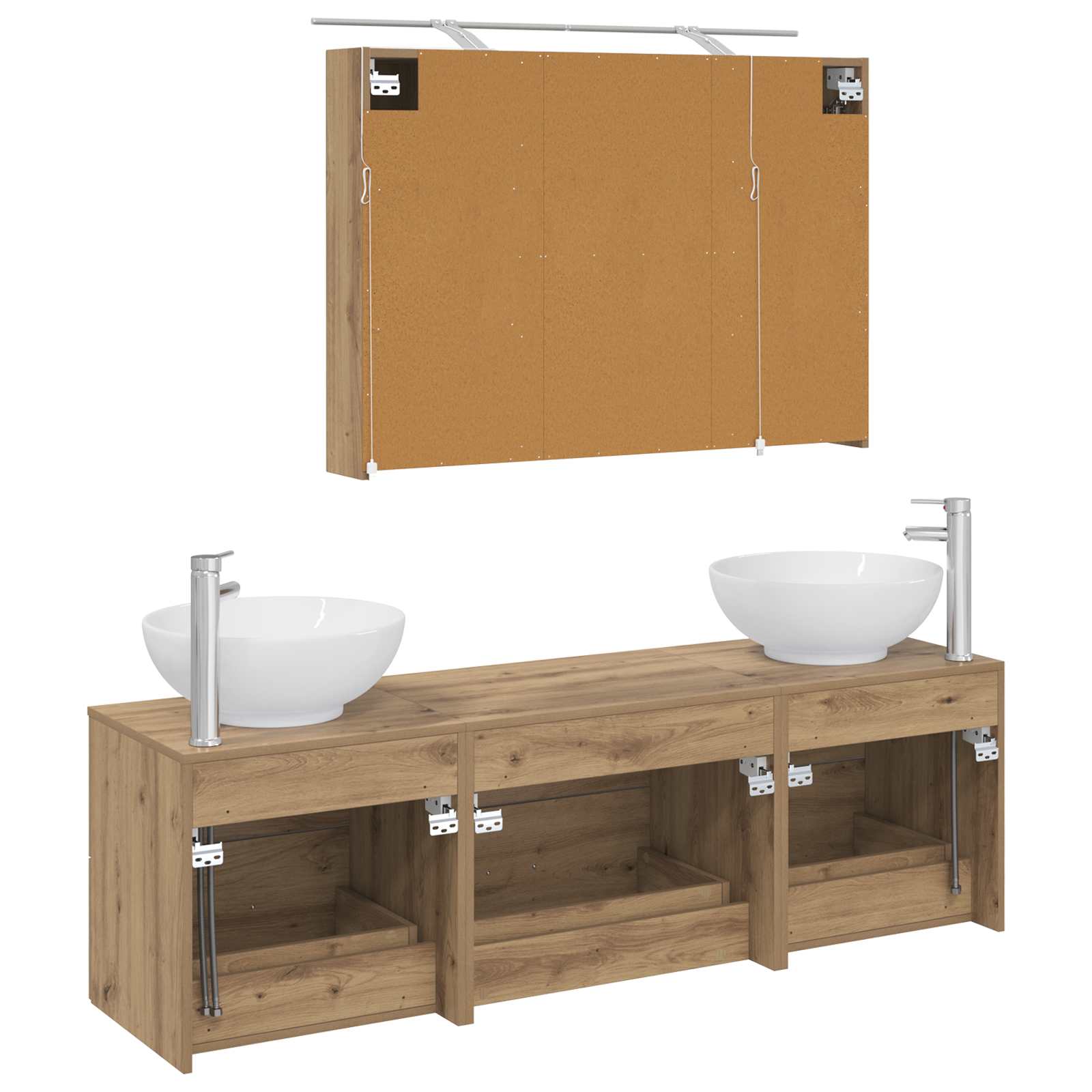 vidaXL Zestaw mebli łazienkowych 4 pcs Dąb artisan