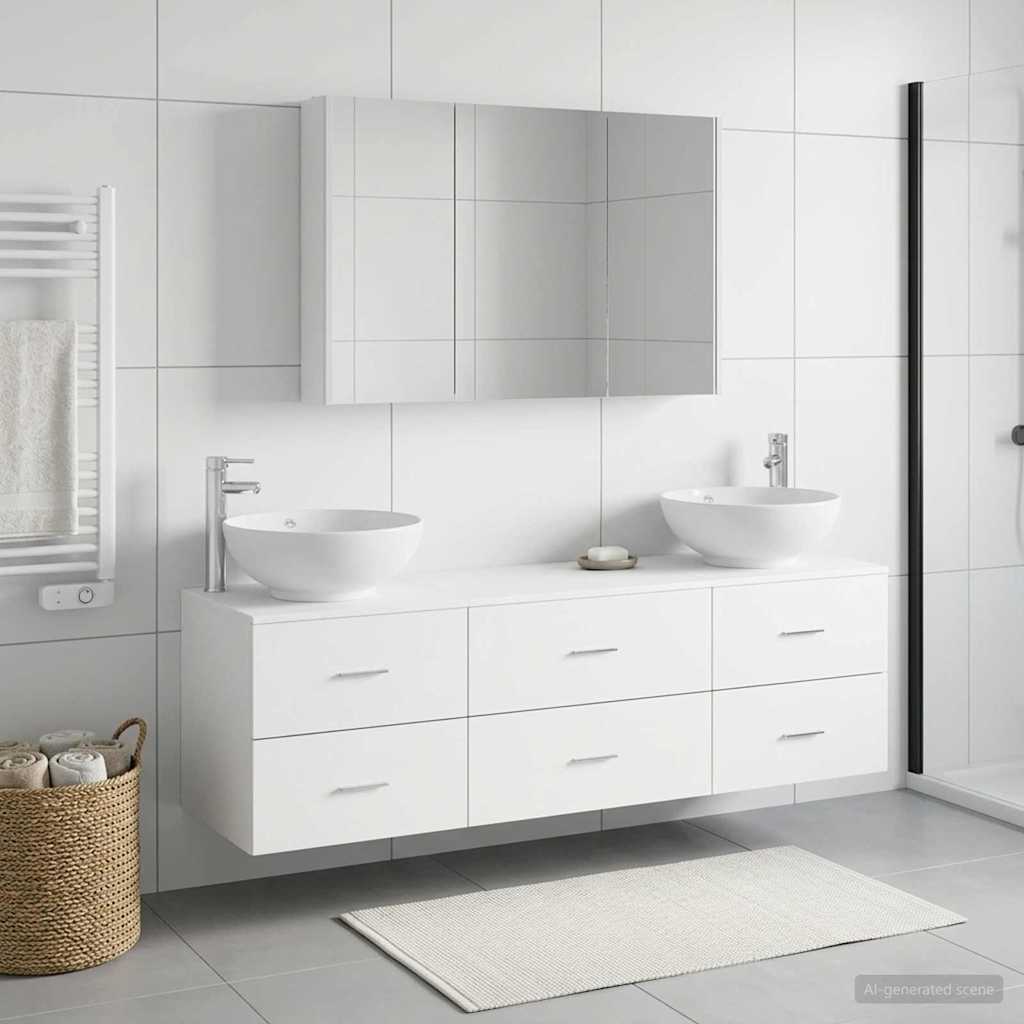 vidaXL Zestaw mebli łazienkowych 4 pcs Biały