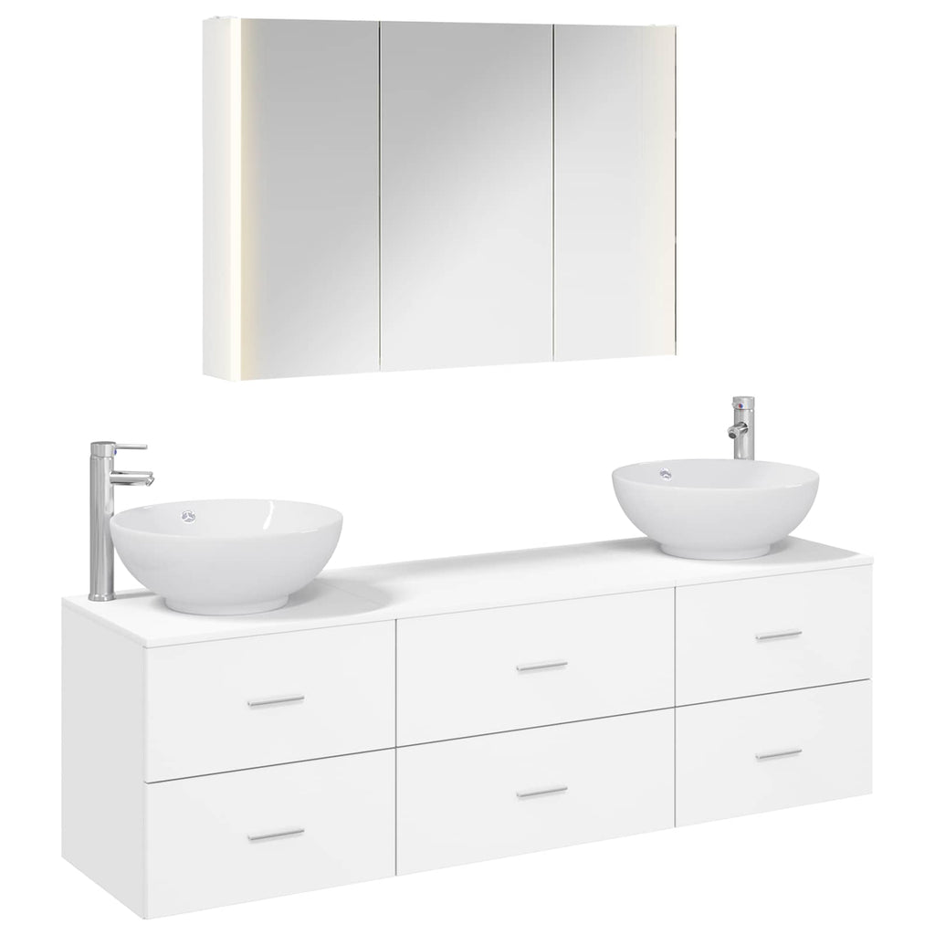 vidaXL Zestaw mebli łazienkowych 4 pcs Biały