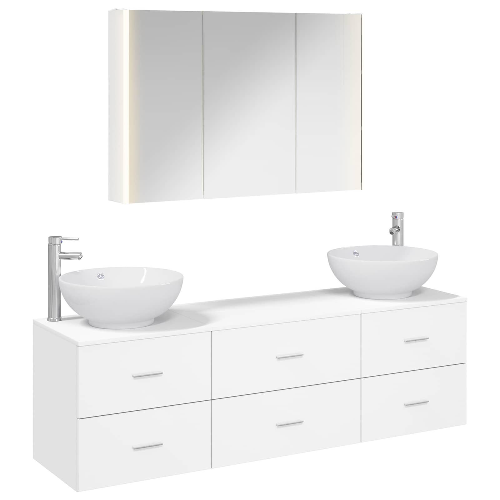 vidaXL Zestaw mebli łazienkowych 4 pcs Biały