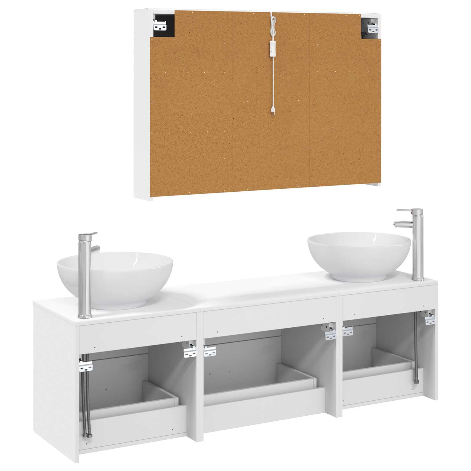 vidaXL Zestaw mebli łazienkowych 4 pcs Biały