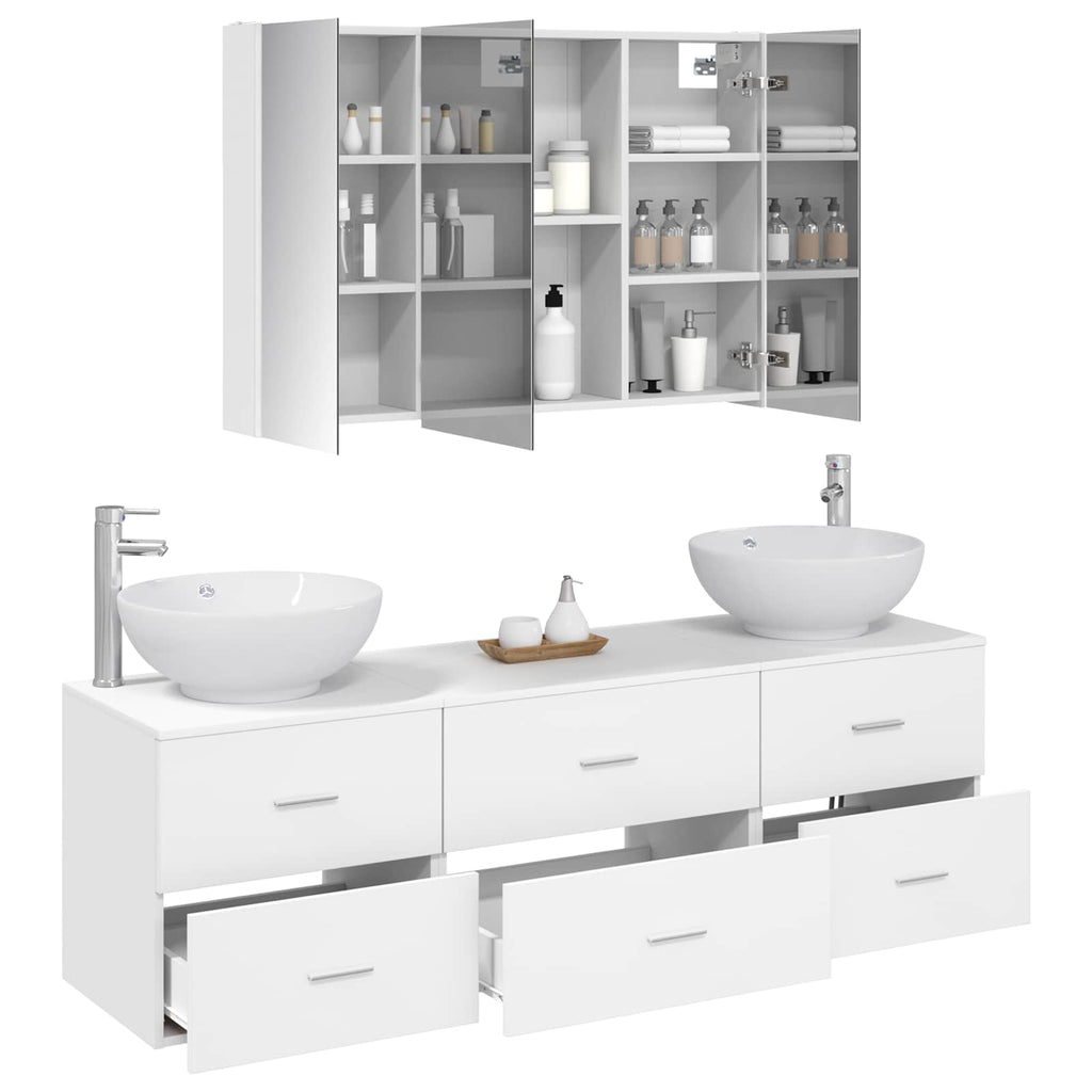 vidaXL Zestaw mebli łazienkowych 4 pcs Biały