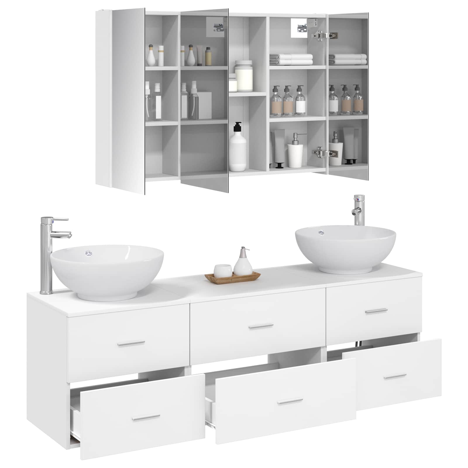 vidaXL Zestaw mebli łazienkowych 4 pcs Biały
