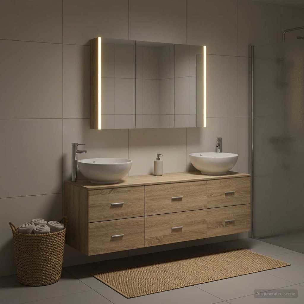 vidaXL Zestaw mebli łazienkowych 4 pcs dąb Sonoma