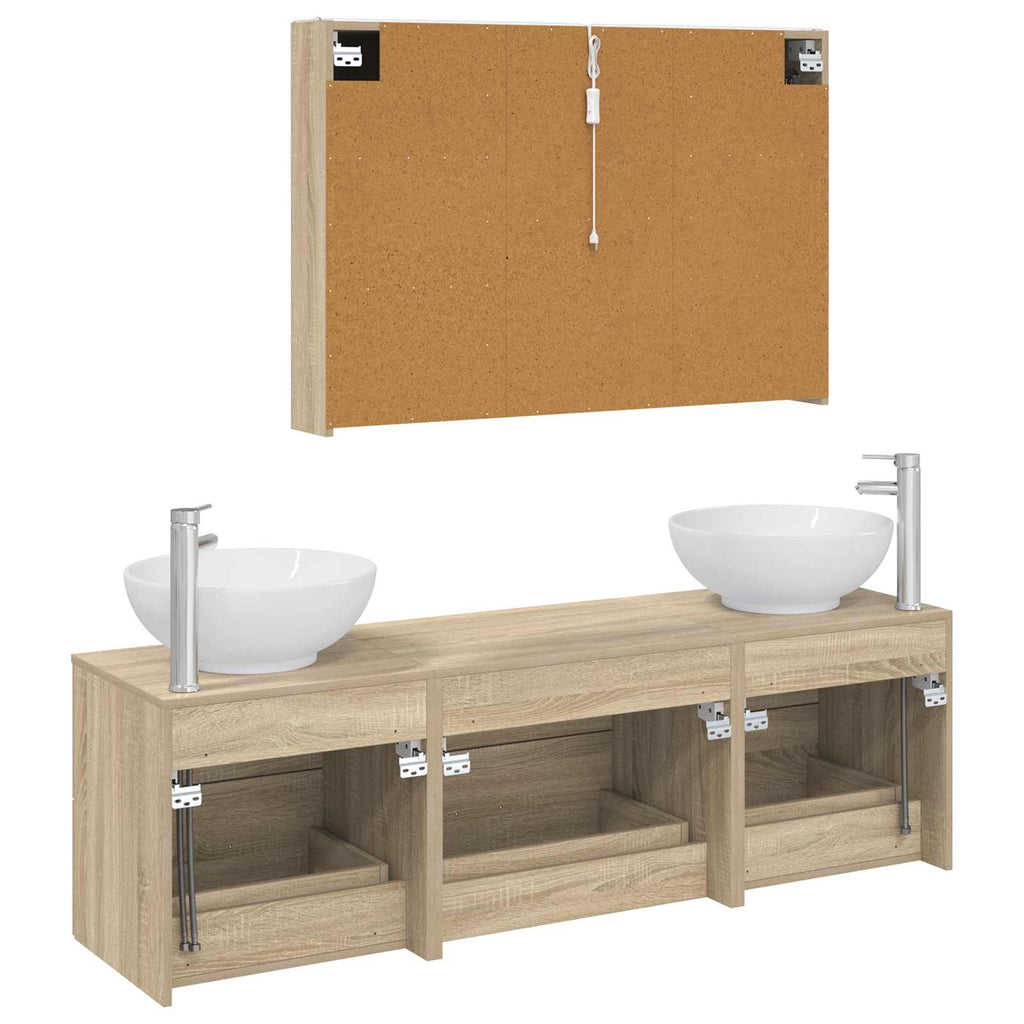 vidaXL Zestaw mebli łazienkowych 4 pcs dąb Sonoma