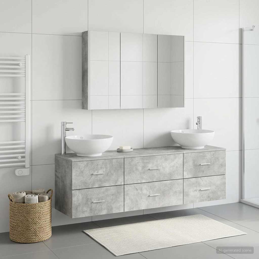 vidaXL Zestaw mebli łazienkowych 4 pcs Betonowy szary