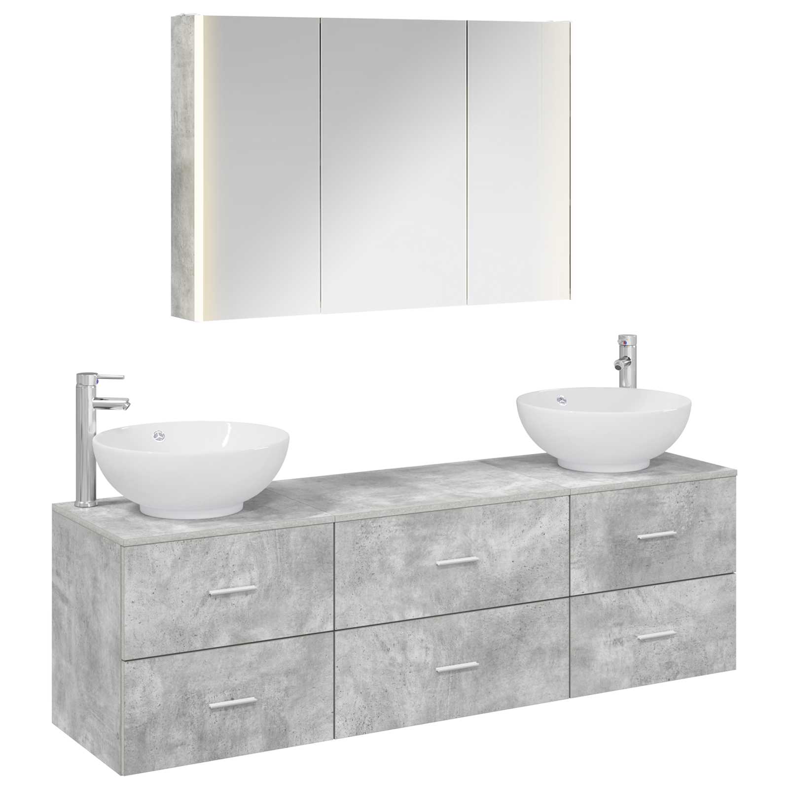 vidaXL Zestaw mebli łazienkowych 4 pcs Betonowy szary