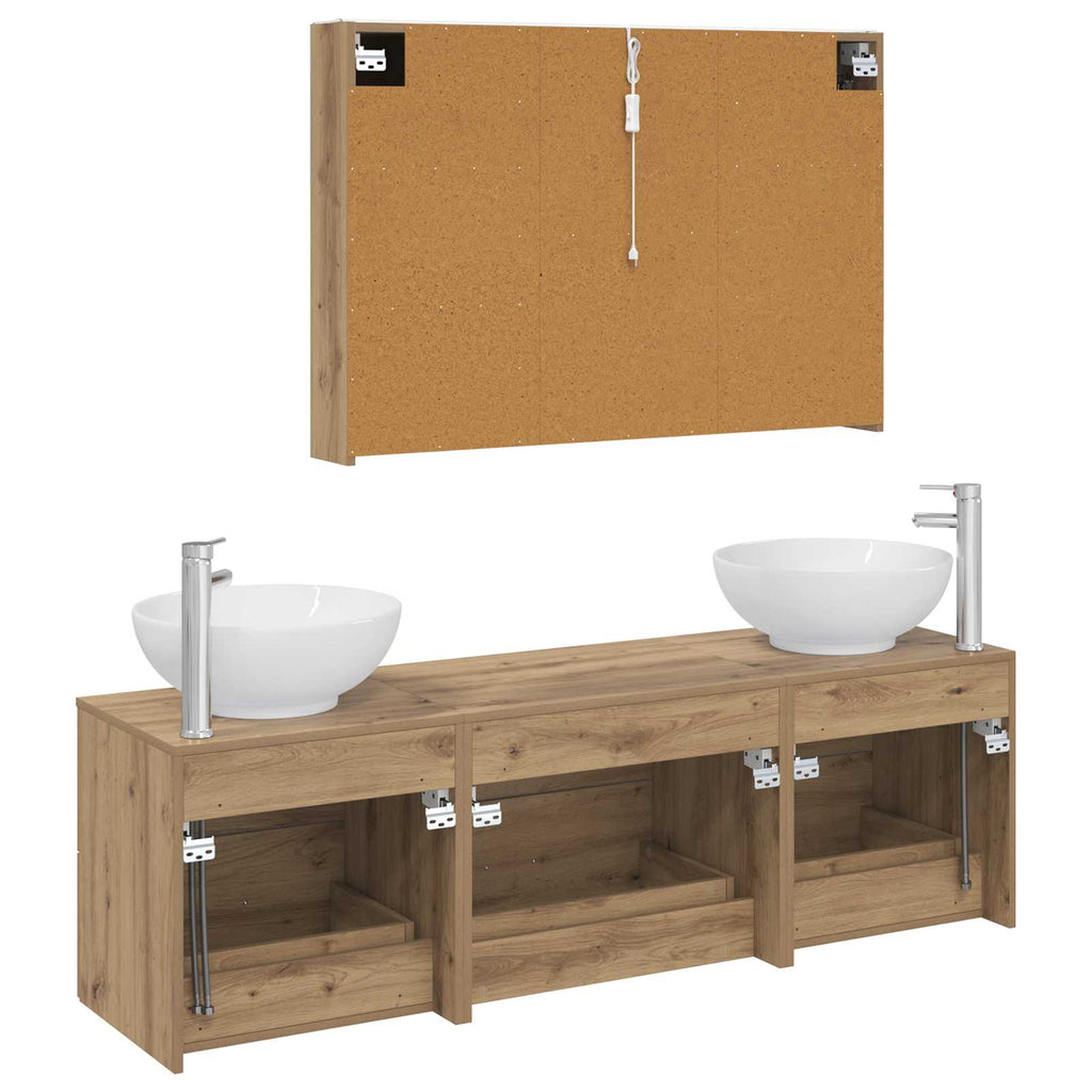 vidaXL Zestaw mebli łazienkowych 4 pcs Dąb artisan