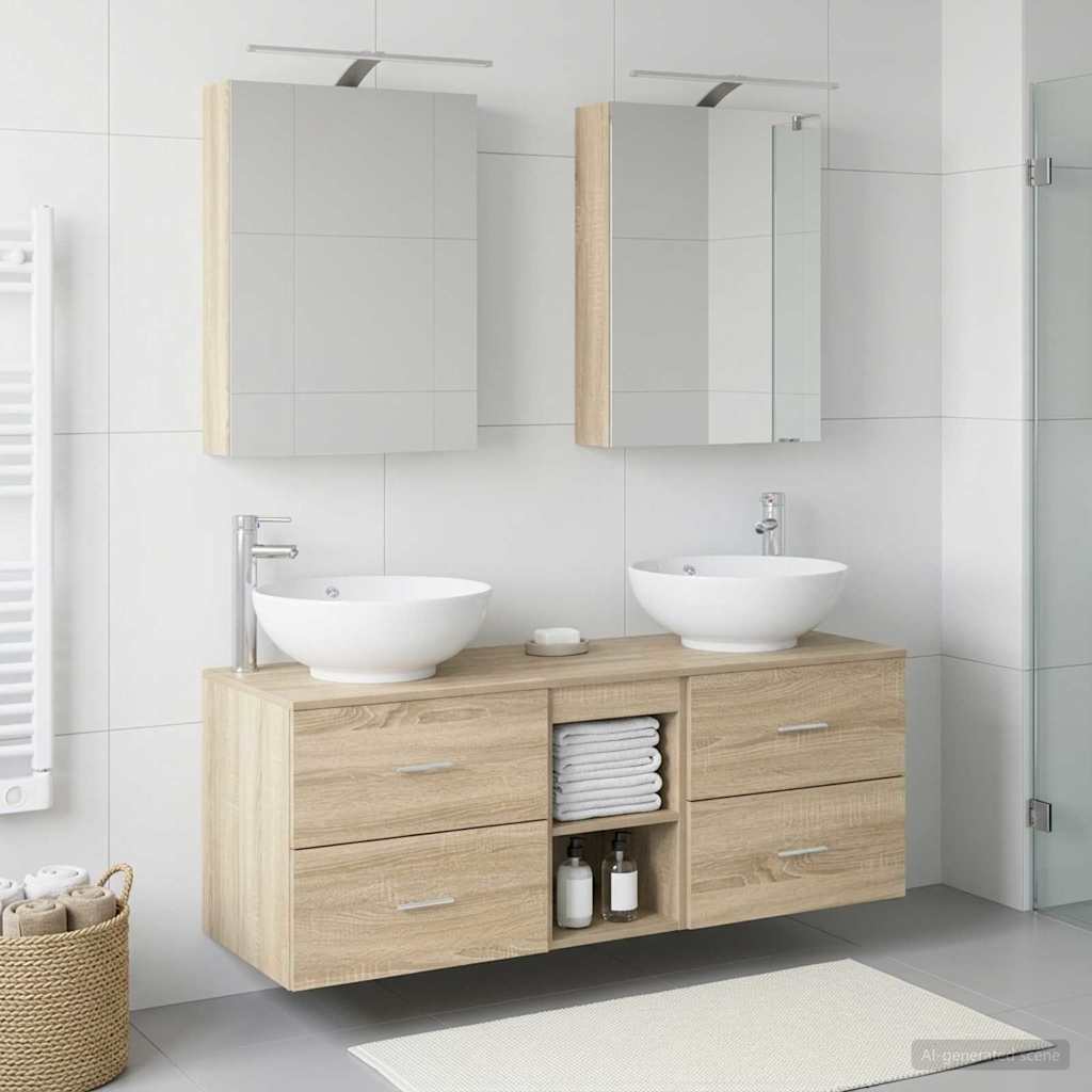vidaXL Zestaw mebli łazienkowych 5 pcs dąb Sonoma