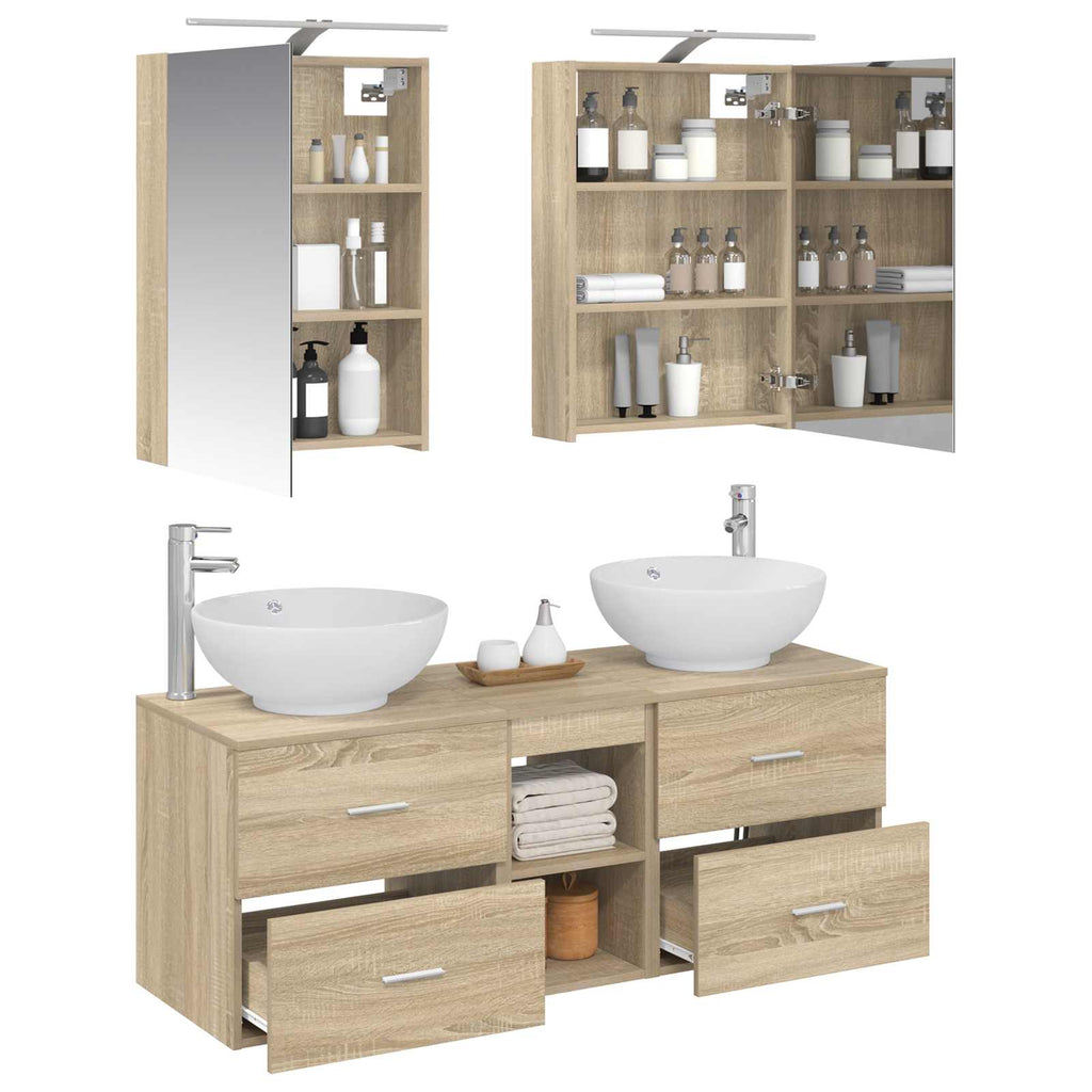 vidaXL Zestaw mebli łazienkowych 5 pcs dąb Sonoma