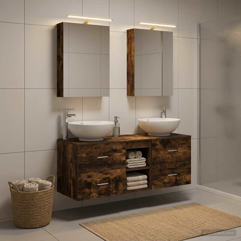 vidaXL Zestaw mebli łazienkowych 5 pcs Dąb wędzony
