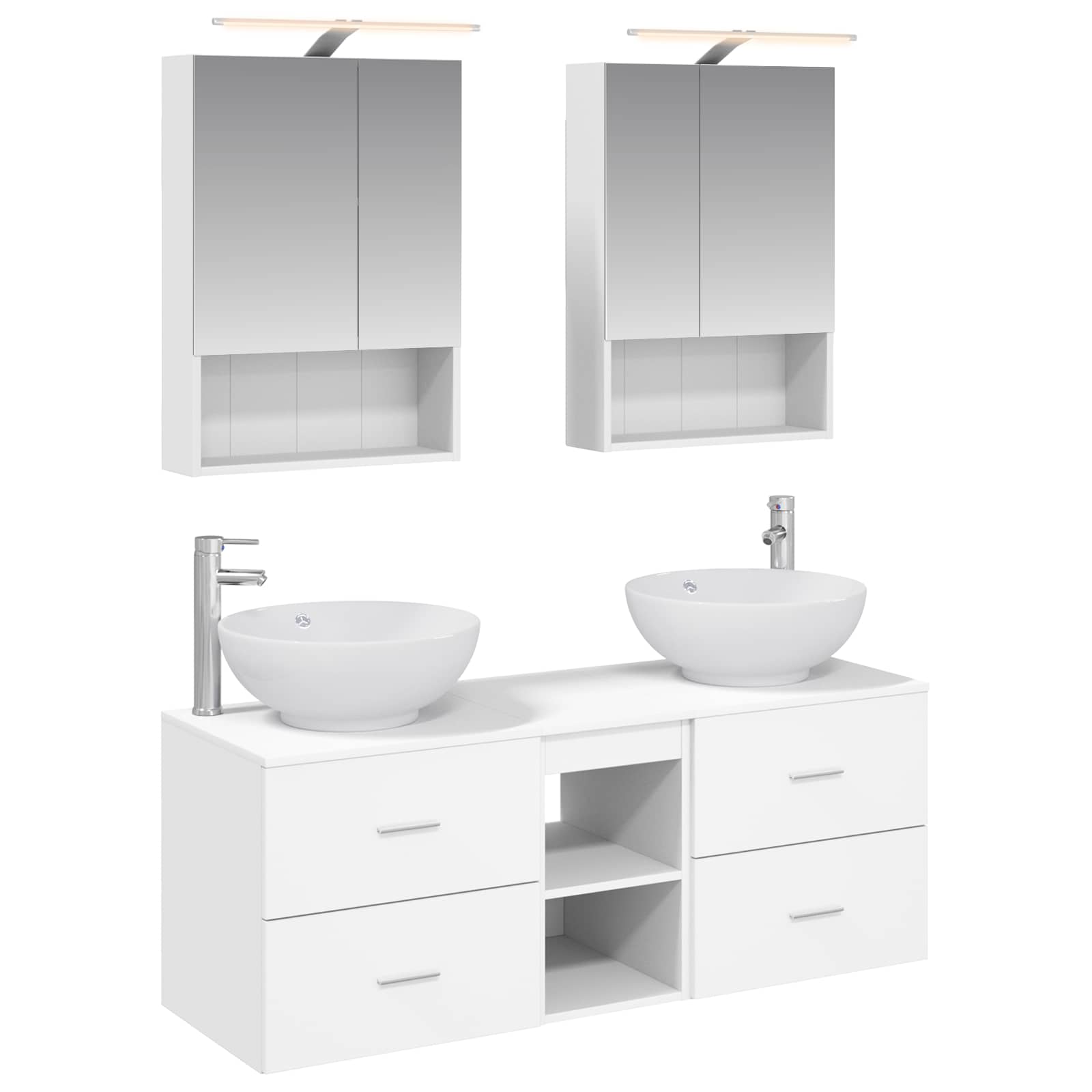 vidaXL Zestaw mebli łazienkowych 5 pcs Biały