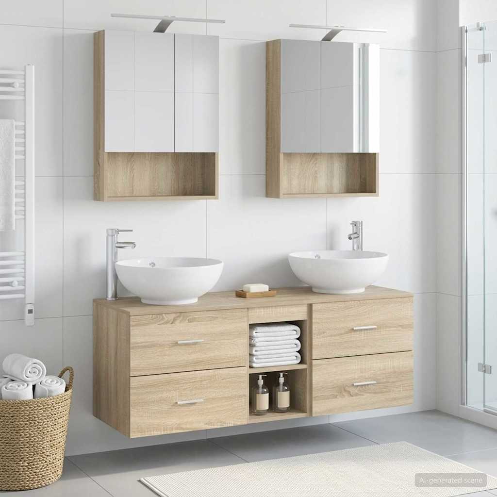 vidaXL Zestaw mebli łazienkowych 5 pcs dąb Sonoma