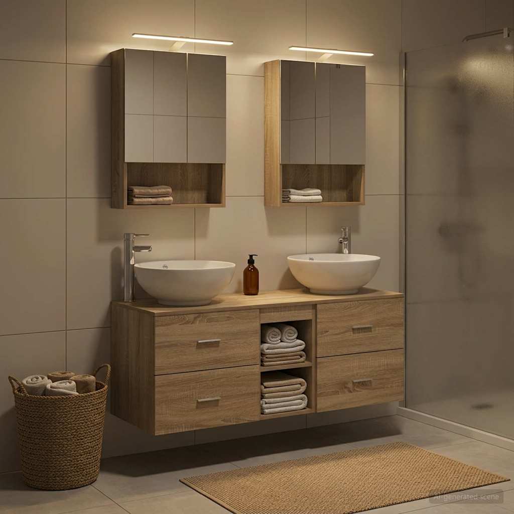 vidaXL Zestaw mebli łazienkowych 5 pcs dąb Sonoma