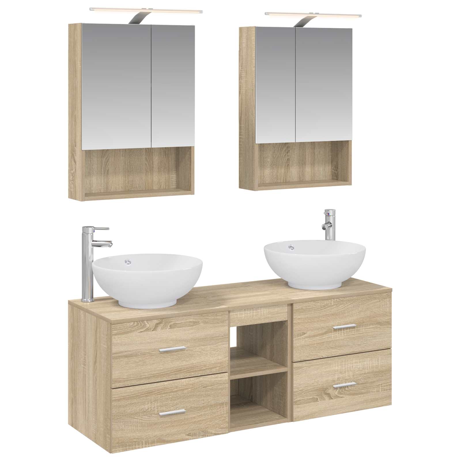 vidaXL Zestaw mebli łazienkowych 5 pcs dąb Sonoma