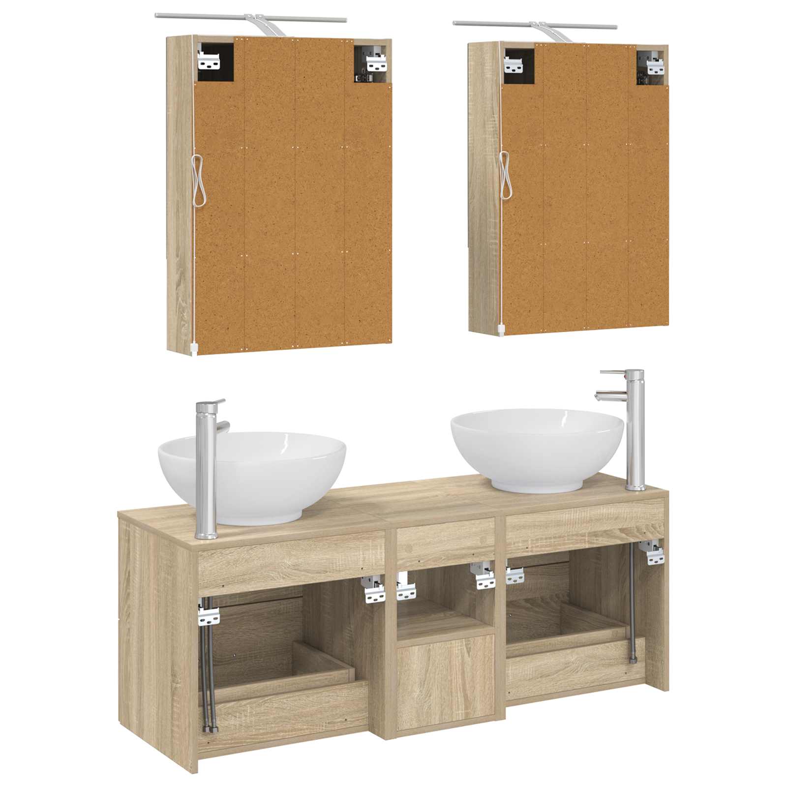 vidaXL Zestaw mebli łazienkowych 5 pcs dąb Sonoma