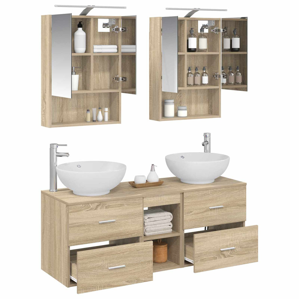 vidaXL Zestaw mebli łazienkowych 5 pcs dąb Sonoma