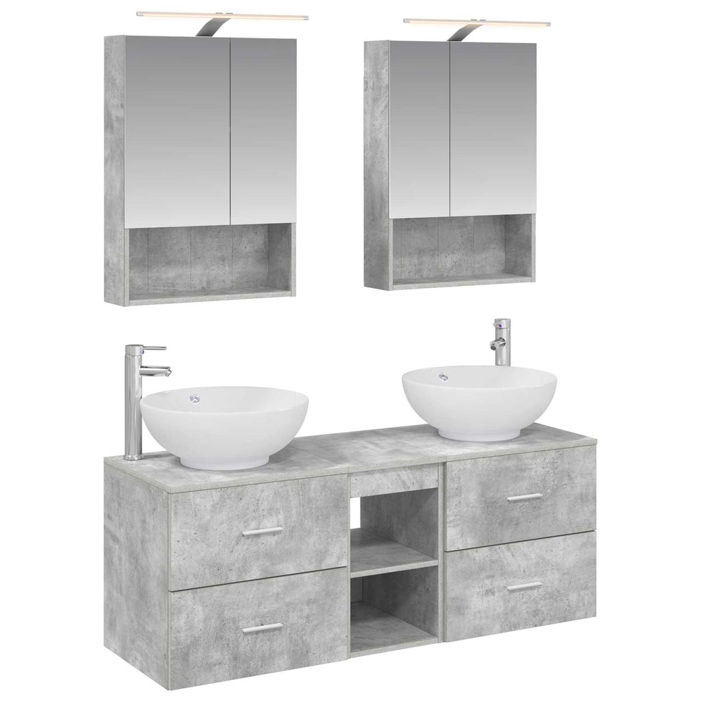 vidaXL Zestaw mebli łazienkowych 5 pcs Betonowy szary