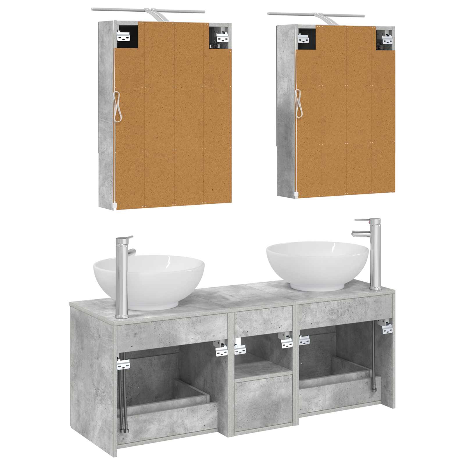 vidaXL Zestaw mebli łazienkowych 5 pcs Betonowy szary