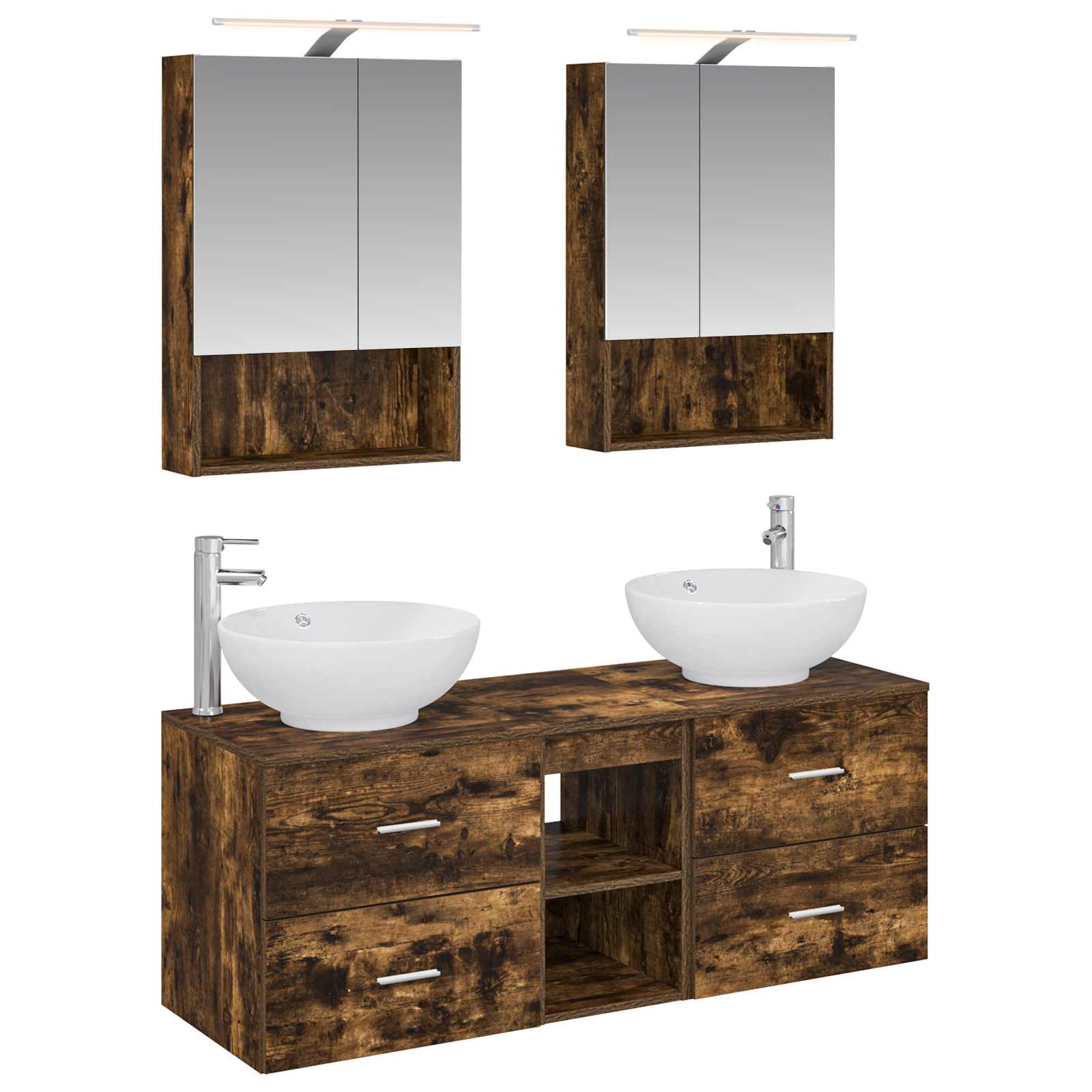 vidaXL Zestaw mebli łazienkowych 5 pcs Dąb wędzony
