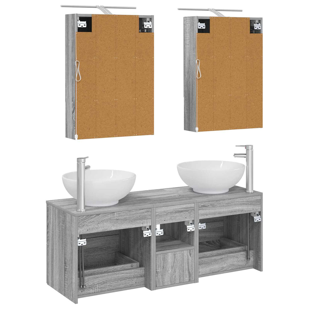 vidaXL Zestaw mebli łazienkowych 5 pcs Szary Sonoma