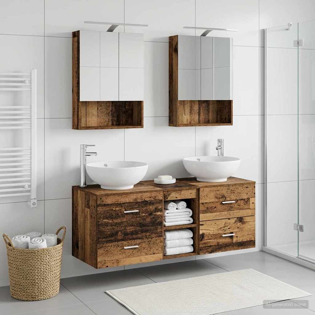 vidaXL Zestaw mebli łazienkowych 5 pcs Stare drewno